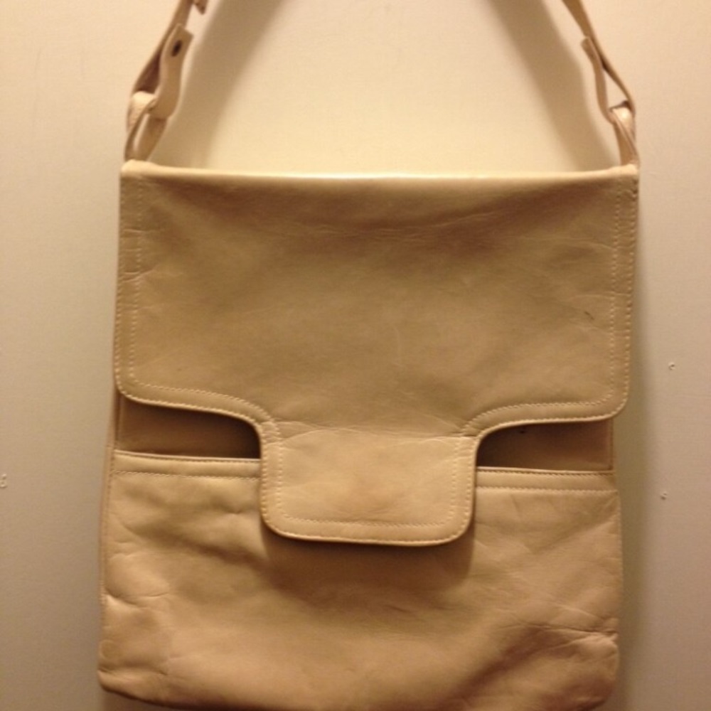 Genuine leather beige handbag from I.Miller